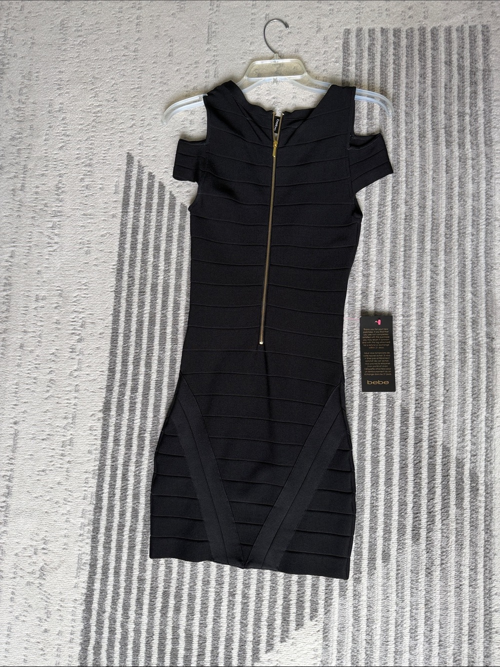 bebe Black Bandage Mini Dress with Cold-Shoulder Straps - Picture 2 of 2